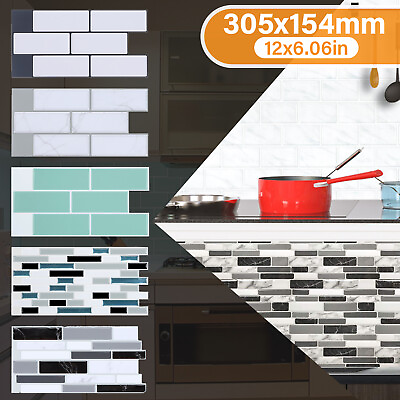 #ad 1 50 Pack Tile Sticker Self Adhesive Peel amp; Stick 3D Effect Wall Sticker Kitchen $8.19