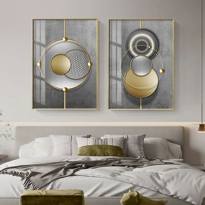 #ad #ad Wall Canvas Art Abstract Geometric Modern Luxury Posters Modern Decorations Gift $41.24