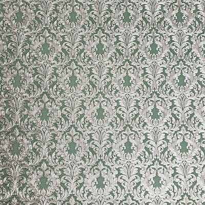 #ad Wallpaper floral Victorian Vintage damask Royal green brass metallic Textured 3D $3.47