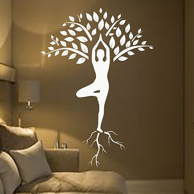 #ad Tree Wall Decals Art Gymnast Decal Yoga Stickers Decal Gym Home Decor Art MN928 $69.99