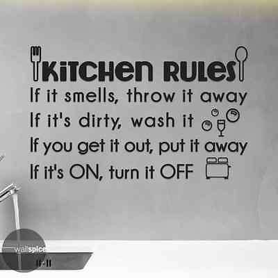 #ad #ad Kitchen Rules Vinyl Wall Decal Sticker $39.99