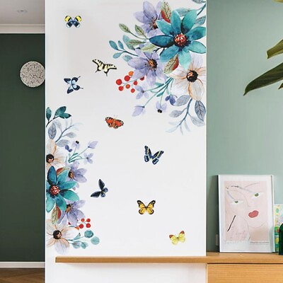 #ad Removable Flower Lotus Butterfly Wall Stickers 3D Wall Art Decals Home Decor $11.69