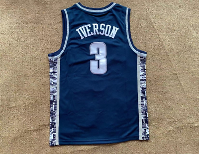 #ad Child Youth Kids Allen Iverson #3 Georgetown Hoyas Basketball Jersey Stitched $17.99