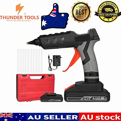 #ad Thunder Tools 21V 60W Electric Cordless Hot Melt Glue Machine Fort Home DIY Arts AU $102.59