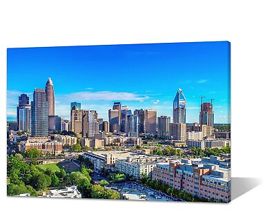 #ad #ad Charlotte Wall Art Framed Prints North Carolina Skyline Canvas Wall Decor U... $101.68