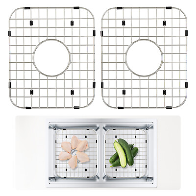 #ad VEVOR 2PCS Kitchen Bottom Sink Protector Grid 13.7quot;x11.6quot; Stainless Steel $17.39