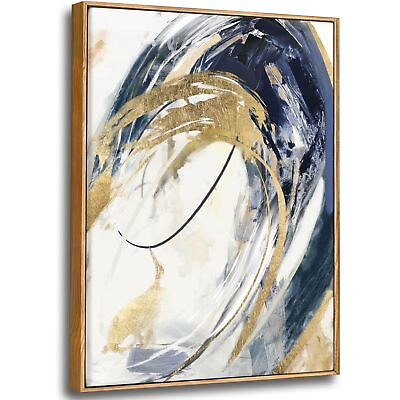 #ad Gold Wall Decor Living Room Decor Abstract Wall Art Blue Paintings Bedroom De... $124.43