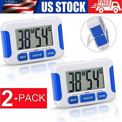 #ad 2X Digital Kitchen Timer Magnetic Cooking LCD Large Count Down Clear Alarm Egg $8.79