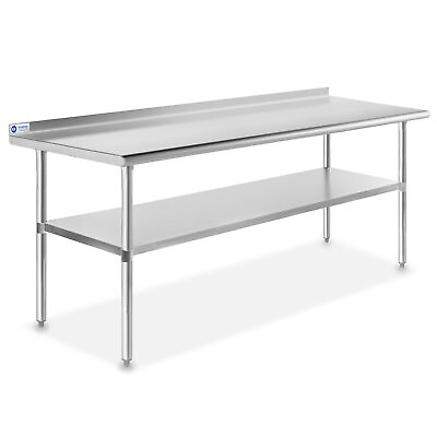 #ad Stainless Steel 72quot; x 30quot; NSF Commercial Kitchen Work Prep Table with Backsplash $348.99