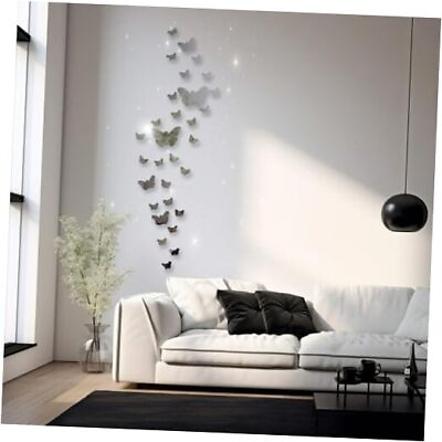 #ad Acrylic Mirror Wall Decor Butterfly Wall Decorations Butterfly Stickers $22.58