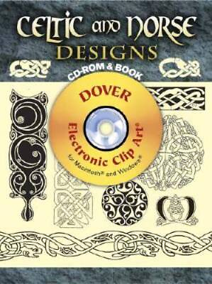 #ad Celtic and Norse Designs CD ROM and Book Dover Electronic Clip Art GOOD $5.63