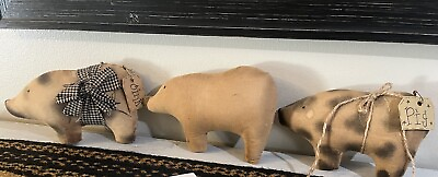 #ad Primitive three stuffed pigs $5.00