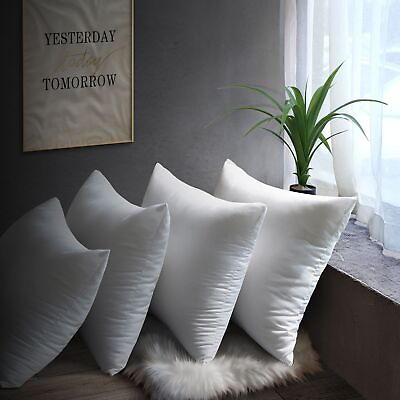 Pack of 4 18x18in Bedding Throw Pillows Insert Ultra Soft Bed amp; Couch Sofa Decor $20.99