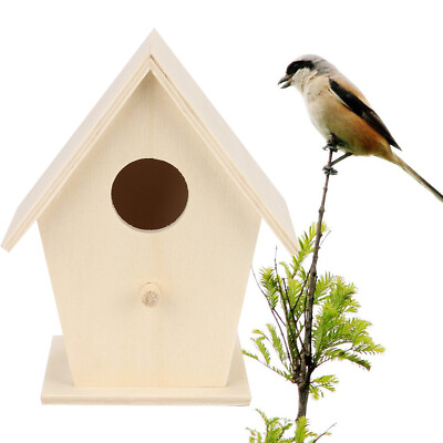 #ad Bird Nest Box House garden Courtyard Wall mounted Wooden Birdhouse Box Outdoor $4.24