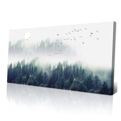 #ad Large Wall Art For Living Room Canvas Wall Decor 24x48inches The Fog Forest $134.27