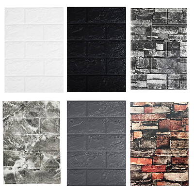 #ad 10 20 x 3D Waterproof Tile Brick Wall Sticker Self adhesive Foam Panel Wallpaper $10.44