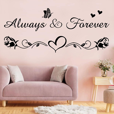 #ad Always amp; Forever Vinyl Wall Decals Inspirational Family Wall Decor Sticker Bedro $16.25