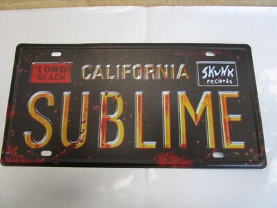 #ad Sublime LONG BEACH California Vanity License Plate Tin Sign Man Cave Rustic LBC $10.00