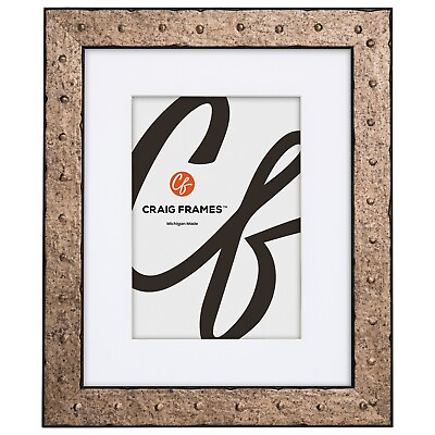 #ad Craig Frames 1.25quot; Rivet Pitted Steel Picture Frame With a Single Mat $45.99