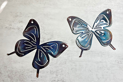 #ad Butterfly Pair 2 Pieces Metal Wall Art Royal Blue 5quot; $29.98