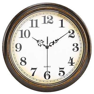 #ad Yoiolclc Wall Clock Battery Operated Silent Non Ticking Vintage Wall Clocks f... $19.05