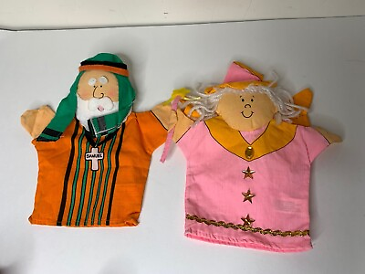 #ad Vintage Oriental Trading Co Hand Puppets Fairy Godmother amp; King Samuel Lot of 2 $12.95