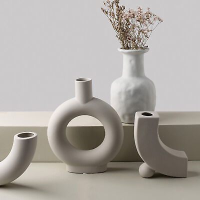 #ad Vase Ornament Stylish Home Decor Modern Geometric Flower Vase Abstract Shape $26.61