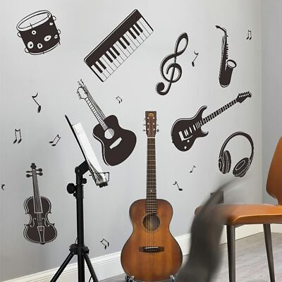 #ad #ad Wall Sticker Musical Instrument Art Self Adhesive PVC Home Window Decoration $14.99