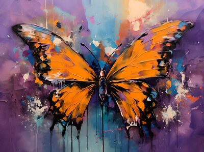#ad Abstract Butterfly Vibrant Canvas Art Home Decor Wall Art Print Poster Painting $13.70