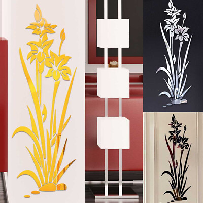 #ad 3D Diy Flower Shape Acrylic Wall Sticker Modern Stickers Home Room Decoration $10.33