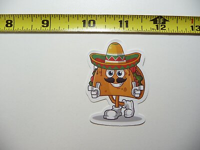 #ad COOL HAPPY TACO DECAL STICKER MEXICAN FOOD MEXICO $4.98