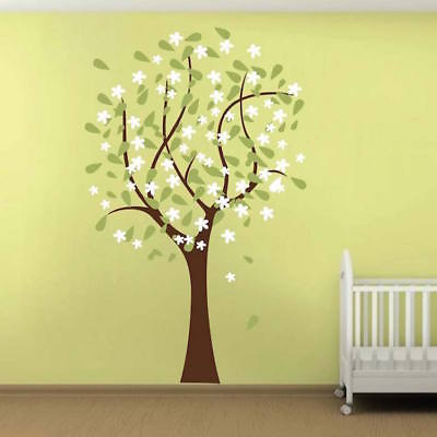 #ad Happy Nursery Tree Wall Decal Wallpaper Floral Plant Life Removable Design b36 $102.95