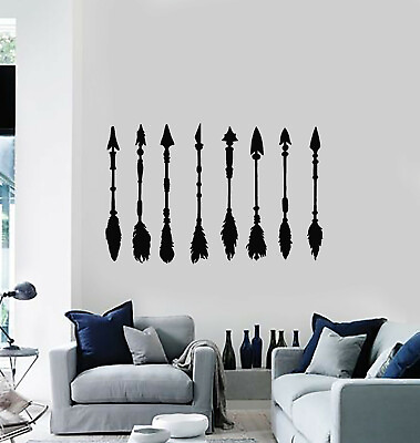#ad Vinyl Wall Decal Arrows Bird#x27;s Feathers Ethnic Art Home Decor Stickers g831 $21.99