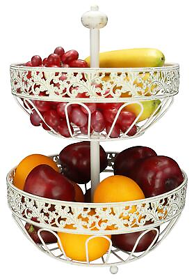 #ad 2 tier fruit basket fruit bowl multi purpose kitchen and living room storag... $41.13