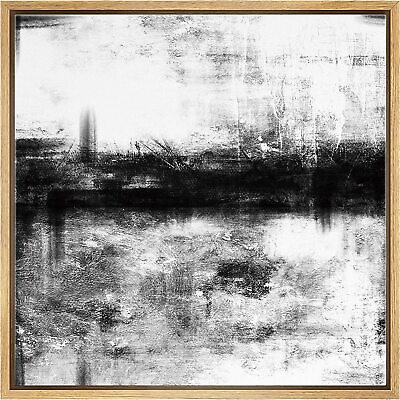 Black and White Abstract Wall Art Framed Canvas Print $54.99