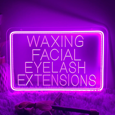 #ad Waxing Facial Eyelash Extensions Neon Sign for Wall Decor 3D Art Carving Design $72.99