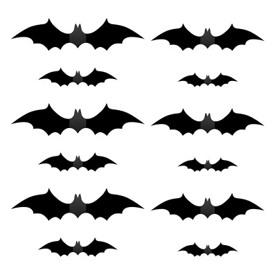 #ad 28 Pcs Horror Wall Stickers Decals Bat Theme from Halloween $8.99