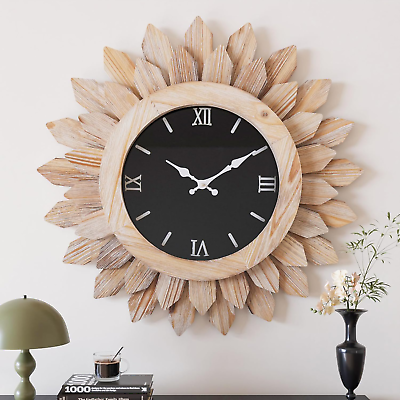 #ad 24 Large Wall Clock for Living Room Deco Boho Sunburst Decorative Big Oversized. $155.88