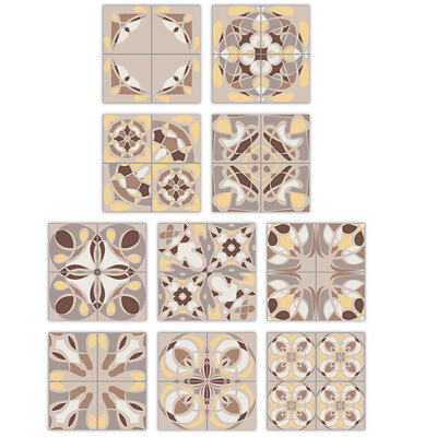 #ad #ad 10PCS Floral Tile Stickers Self Adhesive Sticky Tile Sticker Kitchen Backsplash $9.39