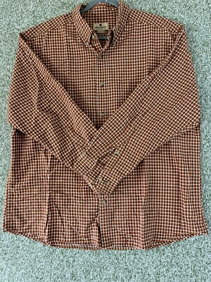 #ad #ad Woolrich Mens Shirt XL Brown Plaid Button Up Pocket Long Sleeve Outdoor Rustic $5.25