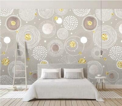 #ad 3D Gold Pattern ZHU9199 Wallpaper Wall Mural Removable Self adhesive Zoe $489.99