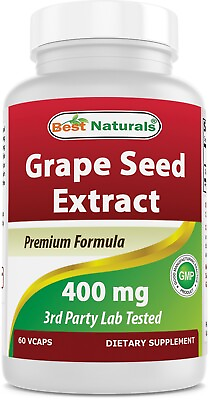 #ad Best Naturals Grape Seed Extract 400 mg 60 Vcaps *Cardiovascular Health* $9.99