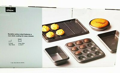 #ad 6pc Carbon Steel Bakeware Set Nonstick Roasting Cookie Cupcake Kitchen Home Cook $53.44