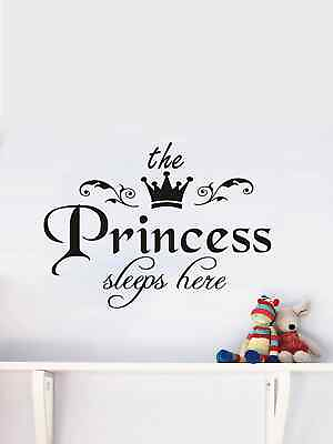 #ad Princess Sleeps Here Wall Sticker Self Adhesive Wall Art Decal Creative Decor $7.64