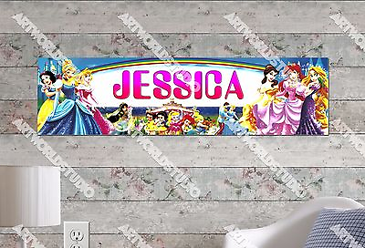 #ad Personalized Customized Disney Princess Name Poster Wall Art Decoration Banner $19.00