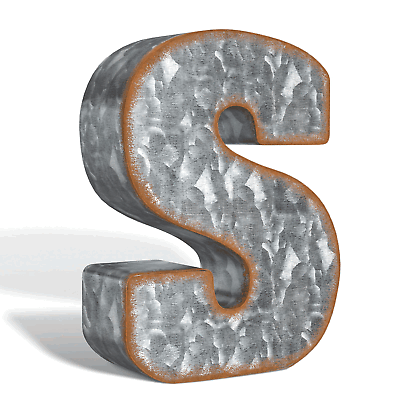 #ad Galvanized Metal Letters for Wall Decor for Hanging 3D Letter S $17.67