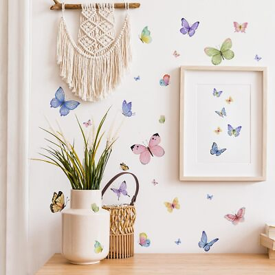 #ad Butterfly Wall Stickers for Girls Bedroom Pink Purple Blue Butterflies Wall D... $20.62