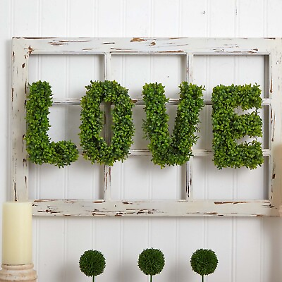 #ad #ad Artificial Boxwood “LOVE” Topiary Wall Decoration Indoor Outdoor . Retail $148 $80.00