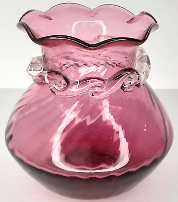 #ad #ad Pilgrim Glass Vase Cranberry Mid Century Modern Home Decor $10.49