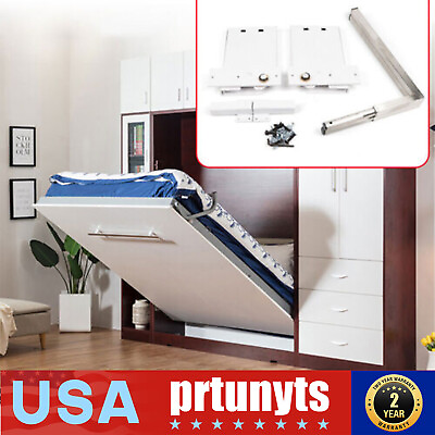 #ad Murphy Wall Bed Spring Mechanism Hardware white Kit Horizontal Vertical Twin Bed $75.41